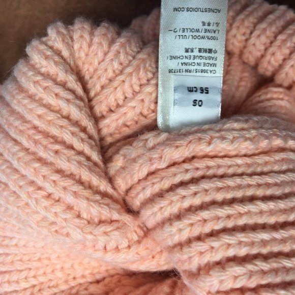Acne Pink Ribbed Knit Beanie - Picture 3 of 3